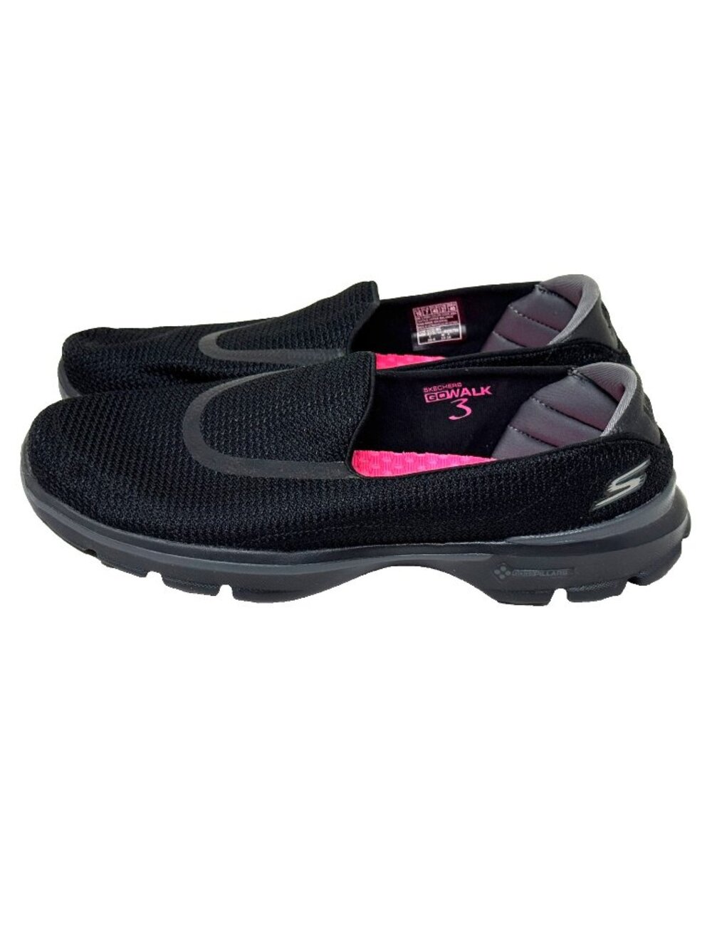 Skechers Go Walk 3 Shoes Womens 10 Black Slip On Sneakers Goga Mat Walking 13980